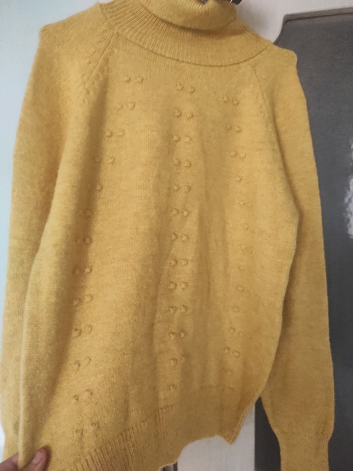 Sarı Boğazlı Triko Kadın Kazak - Görsel 3