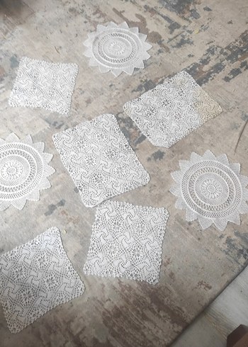 Bohem El İşi Beyaz Dantel Motifler