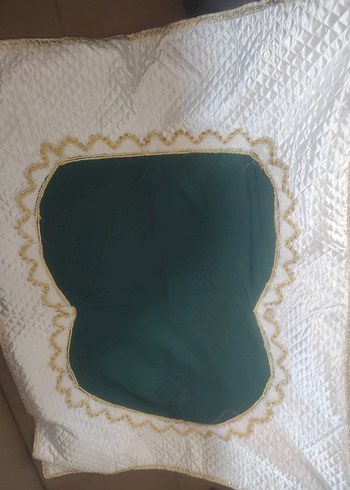 Nakışlı Beyaz Parlak namazlık el yapımı - Görsel 2