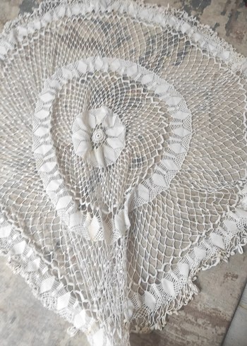 Bohem Tarz El Yapımı Yuvarlak Dantel Örtü - Görsel 2