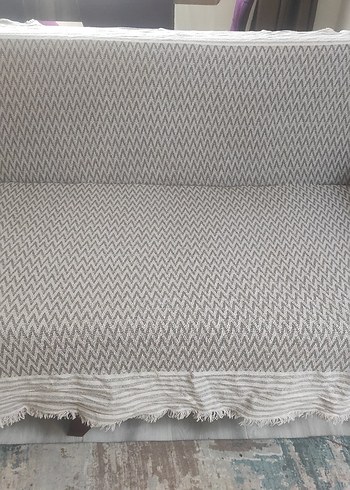 Gri Modern Desenli Kanepe Örtüsü 2'li - Görsel 2