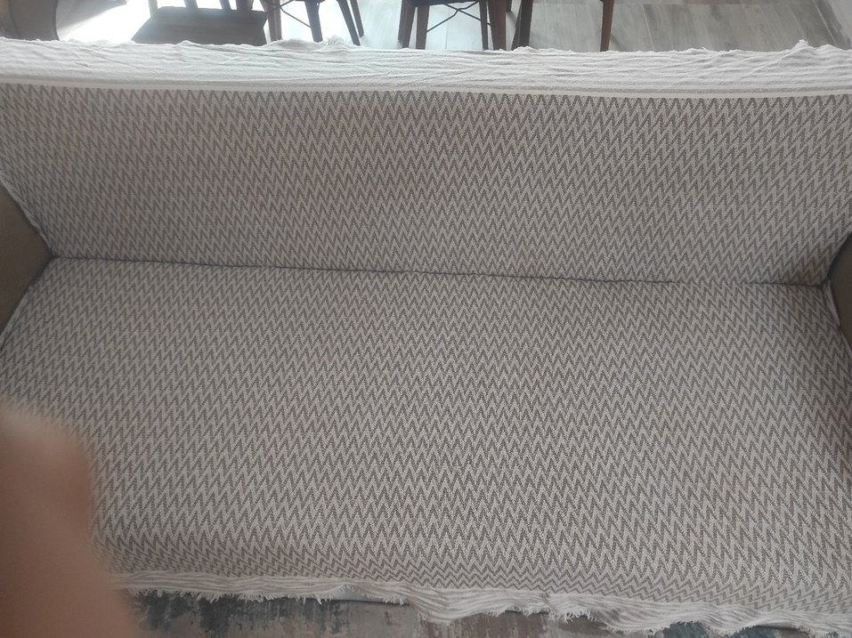 Gri Modern Desenli Kanepe Örtüsü 2'li - Görsel 3