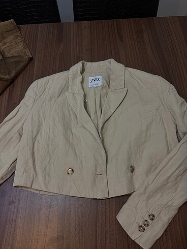 s Beden camel Renk Zara Crop Blazer