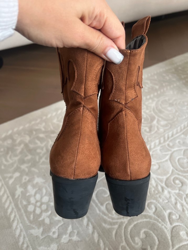 Taba Süet kovboy bot çizme - Görsel 5