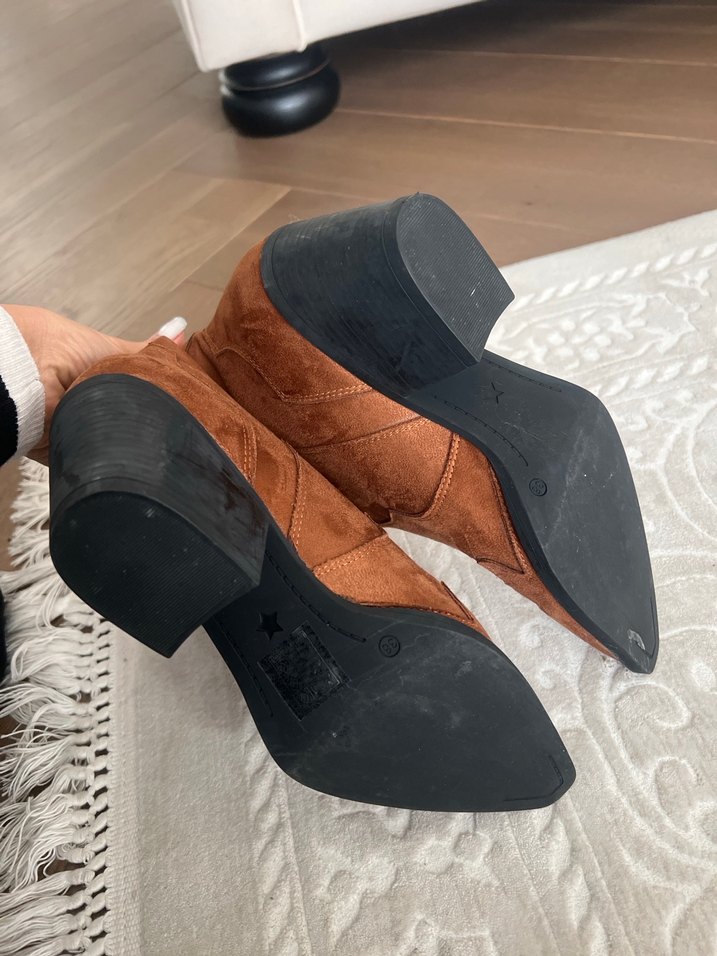 Taba Süet kovboy bot çizme - Görsel 4