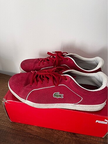 Lacoste kırmızı spor ayakkabı 42 numara