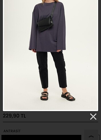 Diğer Manuka Geniş Kol Oversize Tshirt Antrasit