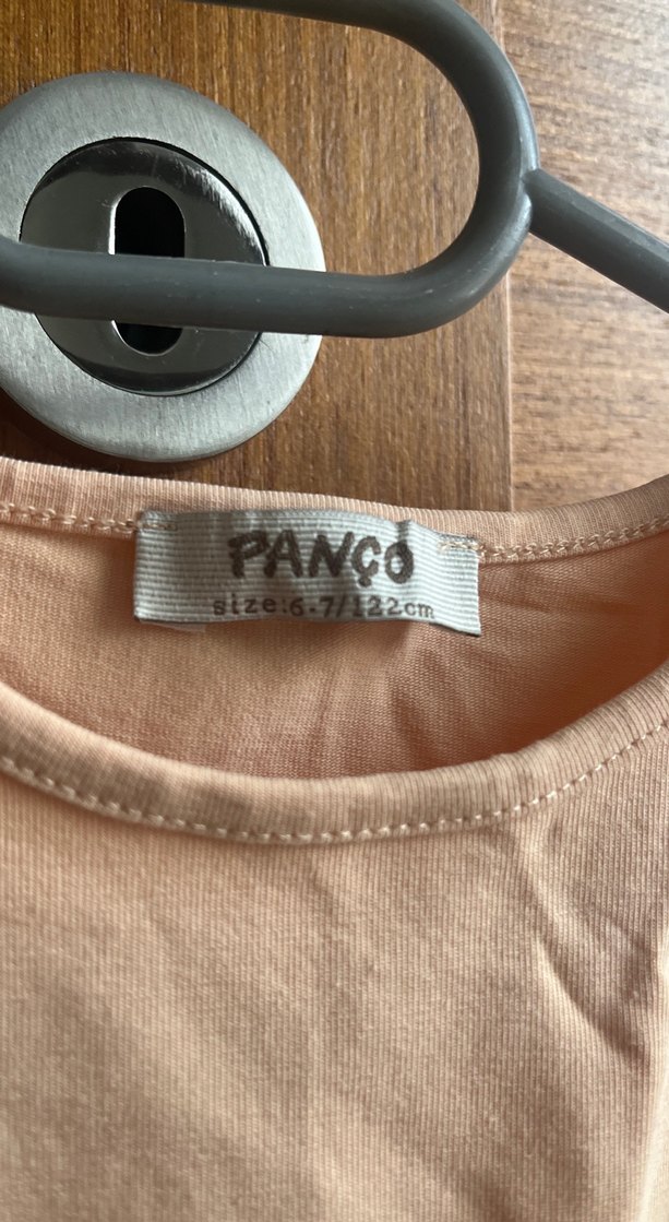 Kız Çocuk kolları Fırfırlı panço 6/7 yaş tişört şort takım - Görsel 2