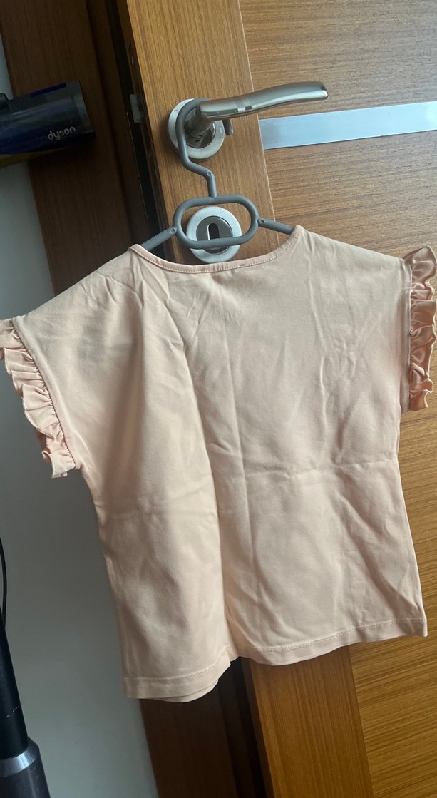 Kız Çocuk kolları Fırfırlı panço 6/7 yaş tişört şort takım - Görsel 4