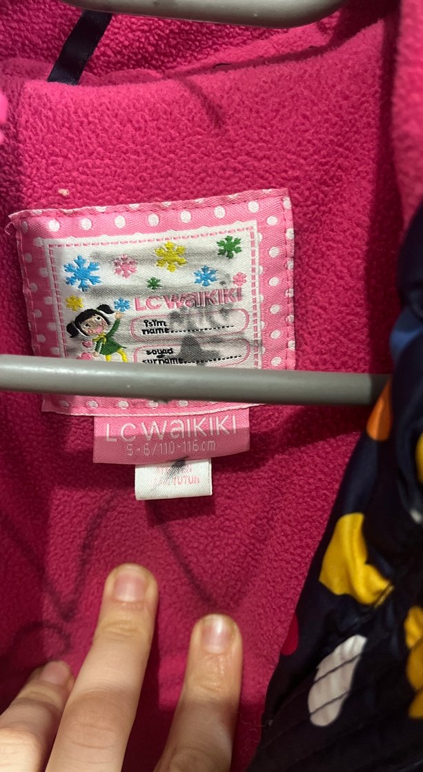 Kız Çocuk 5/6 yaş Renkli Kalp Desenli Fermuarlı Yelek - Görsel 3