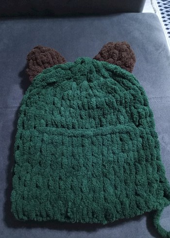 Koyu Haki Çocuk Örgü Battaniye - Görsel 2