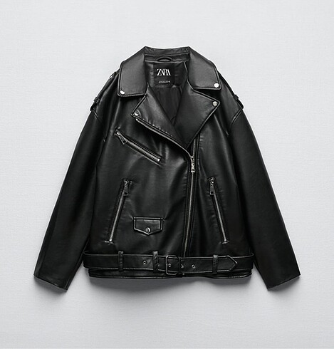 Zara suni deri oversize ceket