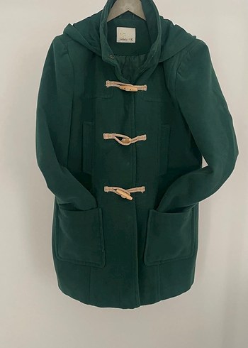 Bej Düğmeli Salaş Midi Hamile Kabanı - Görsel 2