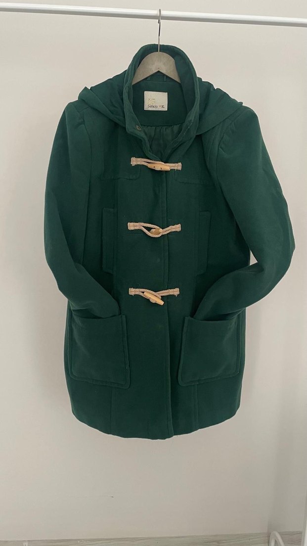 Bej Düğmeli Salaş Midi Hamile Kabanı - Görsel 2