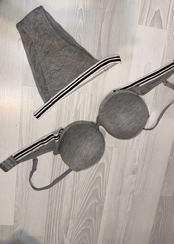 Gri Spor Tarzı Sütyen ve Külot Takımı - Görsel 2