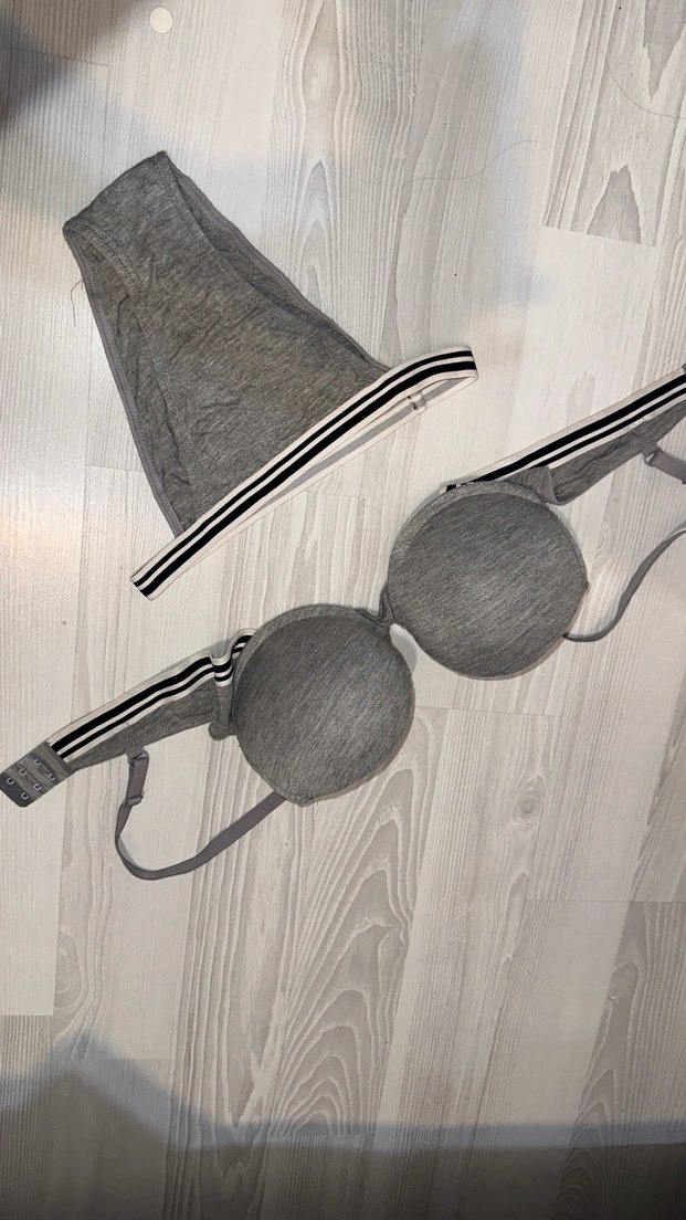 Gri Spor Tarzı Sütyen ve Külot Takımı - Görsel 2