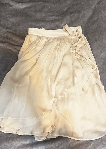 Bej Kuşaklı Mini Etek - Görsel 4