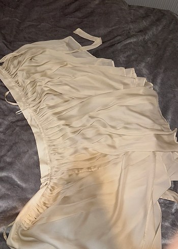 Bej Kuşaklı Mini Etek - Görsel 6