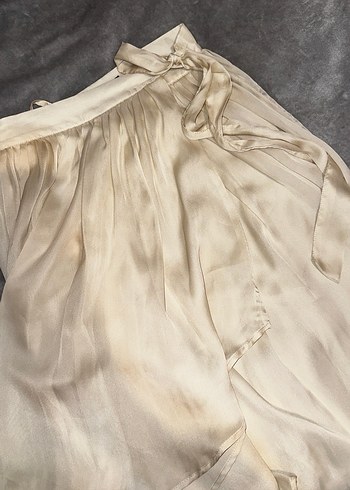 Bej Kuşaklı Mini Etek - Görsel 2