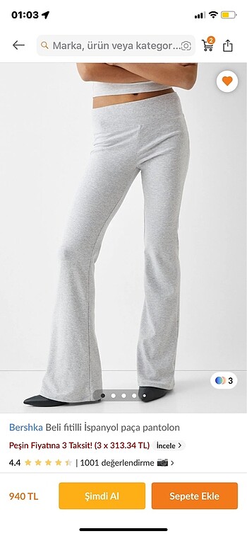 Bershka bershka ispanyol paça pantolon