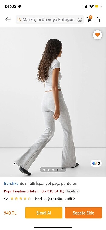 xs Beden bershka ispanyol paça pantolon