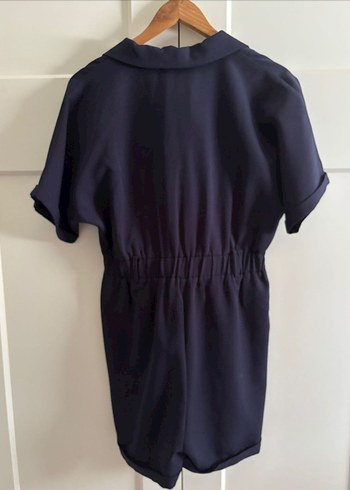 Kemerli Lacivert Kadın Mini Tulum - Görsel 6