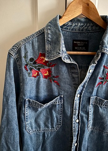 Nakışlı Denim Gömlek - Görsel 2