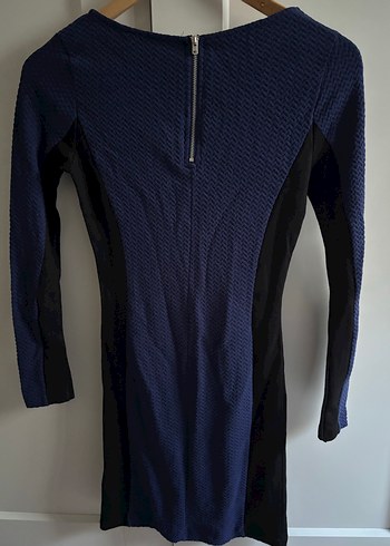 Lacivert Kadın Triko Uzun Kollu Elbise - Görsel 4