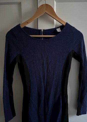 Lacivert Kadın Triko Uzun Kollu Elbise - Görsel 5