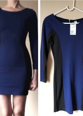 Lacivert Kadın Triko Uzun Kollu Elbise - Görsel 7