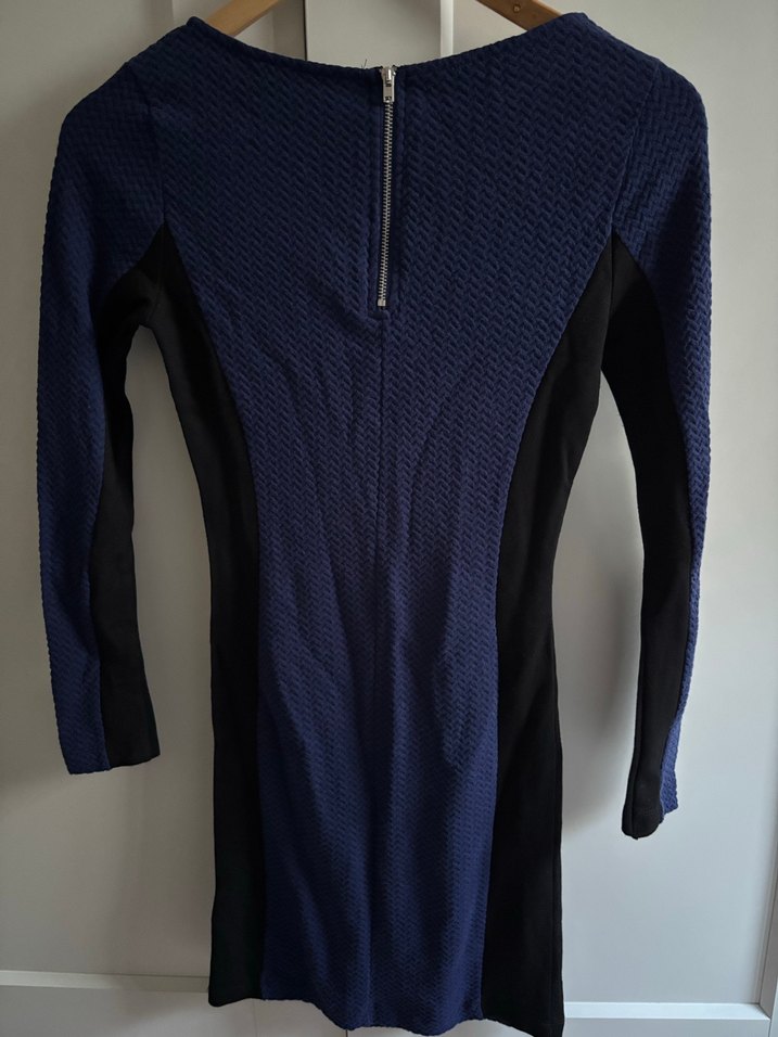 Lacivert Kadın Triko Uzun Kollu Elbise - Görsel 4