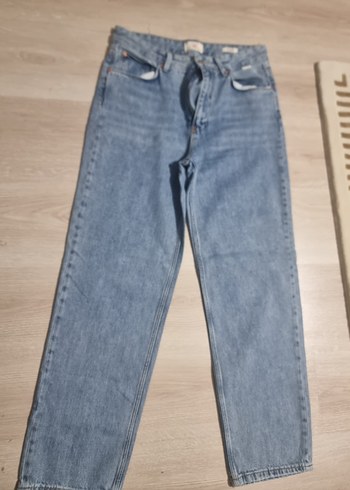 Kadın Gri Mavi Midi Denim Jean