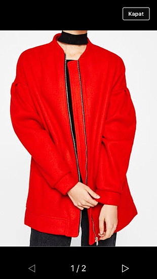 Bershka kırmızı kaban 