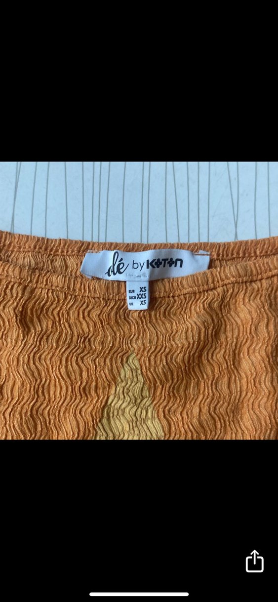 Kadın hardal rengi crop XS beden - Görsel 3