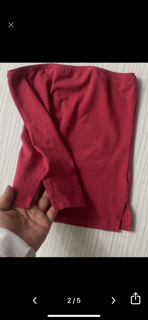 Bordo Kadın straplez penye bluz S beden - Görsel 3