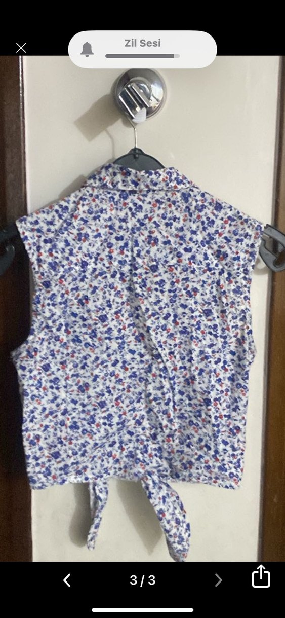 Renkli Bağlamalı Kolsuz Kadın Gömlek - Görsel 2