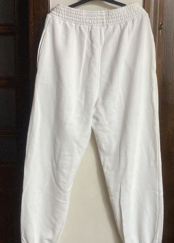 Beyaz Rahat Kesim Kadın Eşofman Altı L - Görsel 2