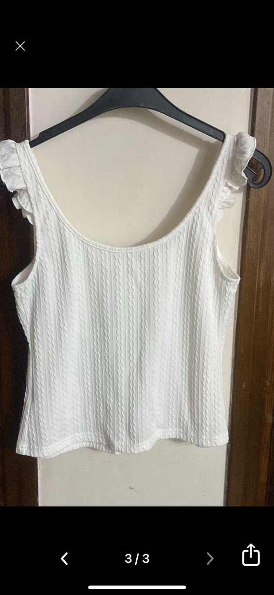 Düğmeli Beyaz Kadın Atlet S beden - Görsel 3