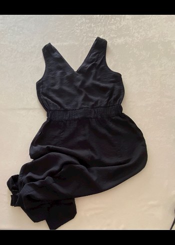 Siyah V Yaka Kemerli Midi Tulum - Görsel 2