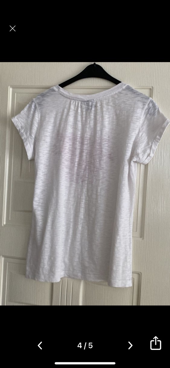 Hummel Baskılı Beyaz Keten Tişört S beden - Görsel 3