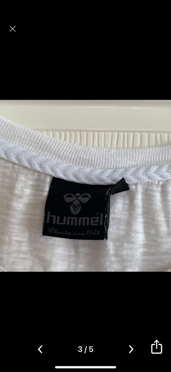 Hummel Baskılı Beyaz Keten Tişört S beden - Görsel 4