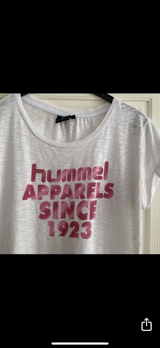 Hummel Baskılı Beyaz Keten Tişört S beden - Görsel 2