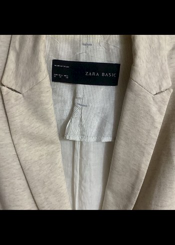 Bej pamuklu Kadın Blazer Ceket M beden - Görsel 3