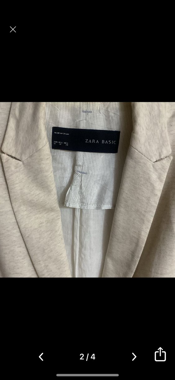 Bej pamuklu Kadın Blazer Ceket M beden - Görsel 3