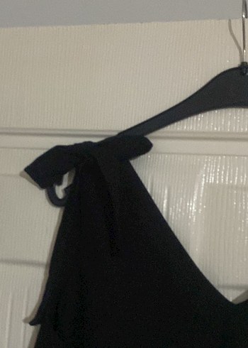 V Yaka Siyah Midi Kadın Elbise M beden - Görsel 2