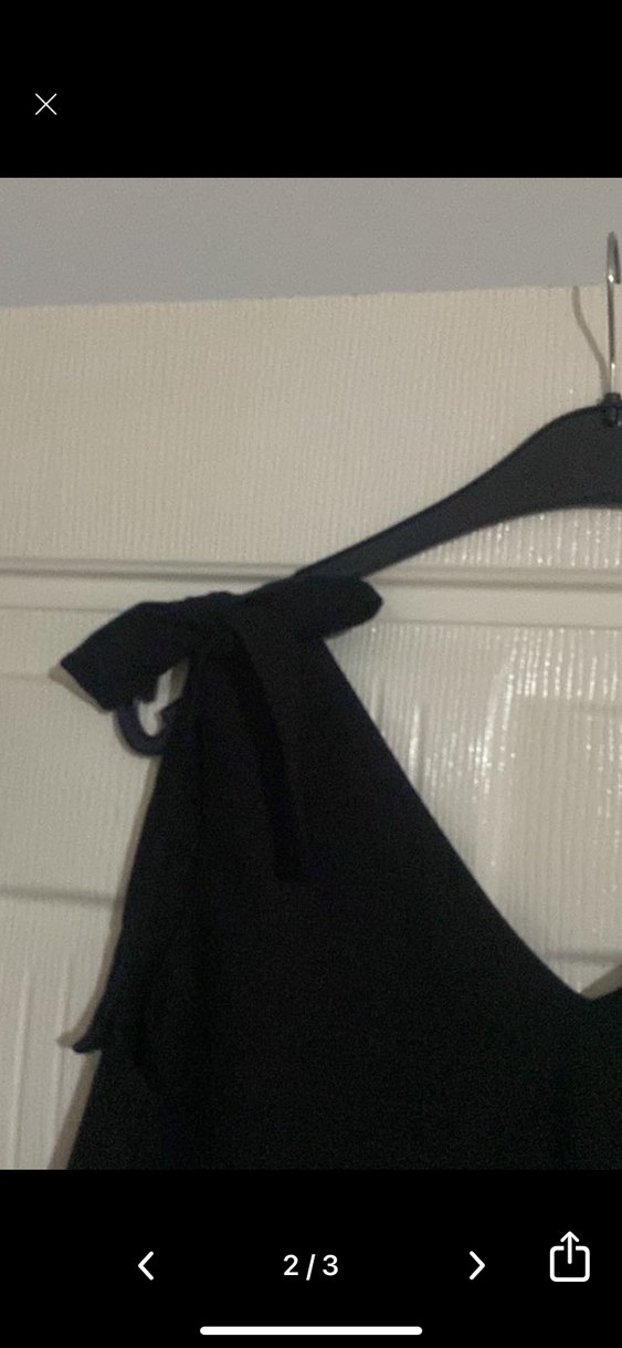 V Yaka Siyah Midi Kadın Elbise M beden - Görsel 2