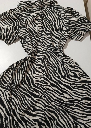 42 Beden Zebra Desen Kadın Elbise