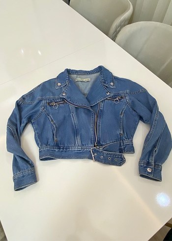 Kadın Mavi Denim Kemerli Ceket - Görsel 6