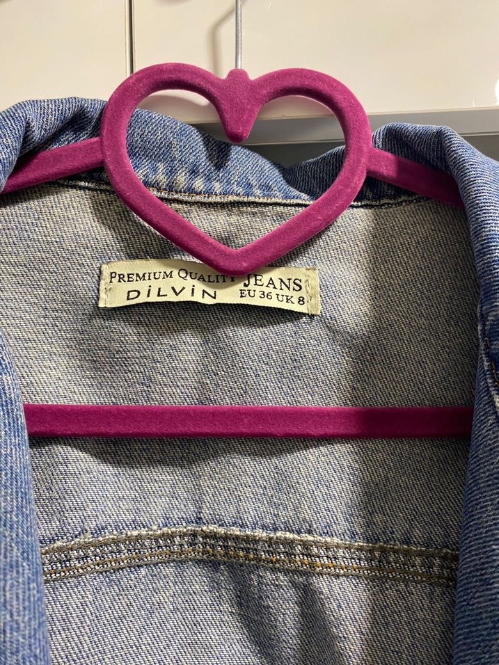 Kadın Mavi Denim Kemerli Ceket - Görsel 5