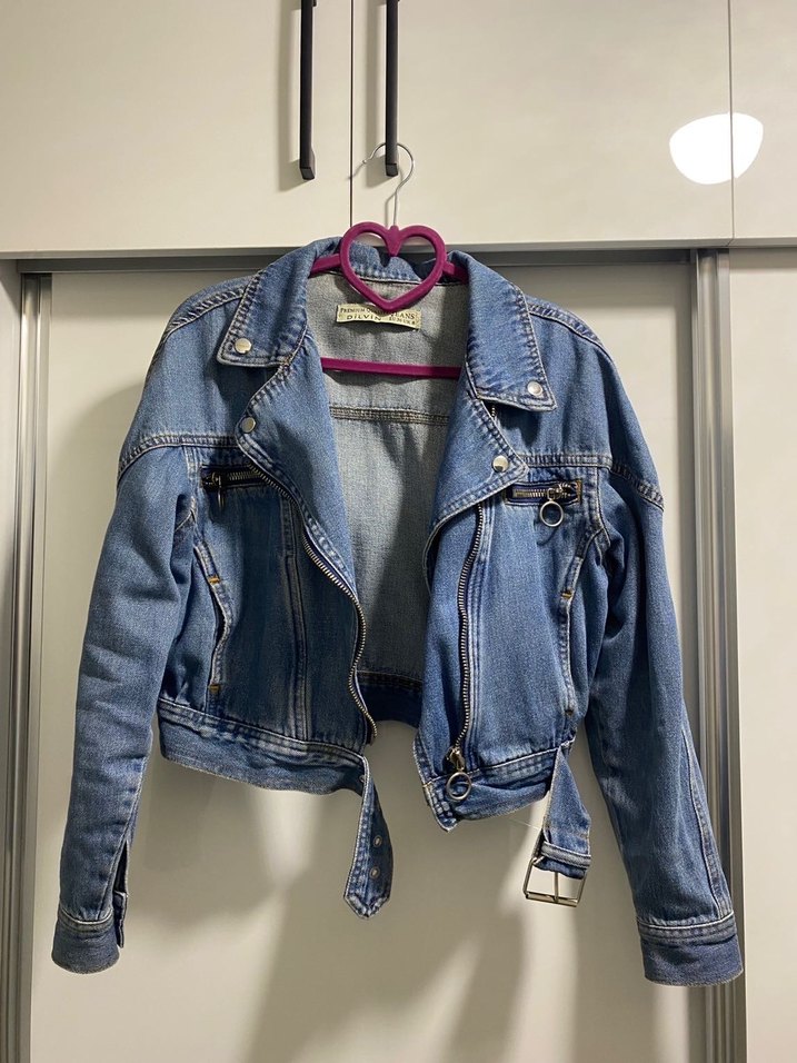 Kadın Mavi Denim Kemerli Ceket - Görsel 3